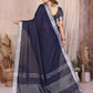 Anaita Teal Weaving Linen Cotton Saree With Blouse