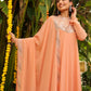 Janasya Peach Georgette Sequined Kurta,Bottom & Dupatta | Swadesiicart