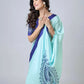 Vastranavya Sky Blue Mandala Print Free Hand Ready to Wear Saree | Swadesiicart