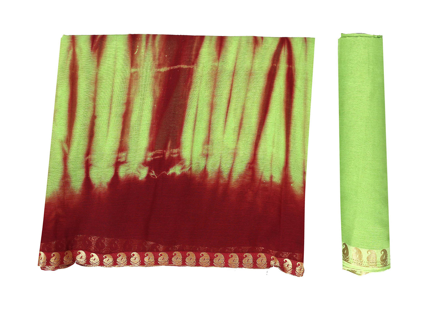Mimosa Women's Green Chiffon Banarasi Silk Saree | Swadesiicart