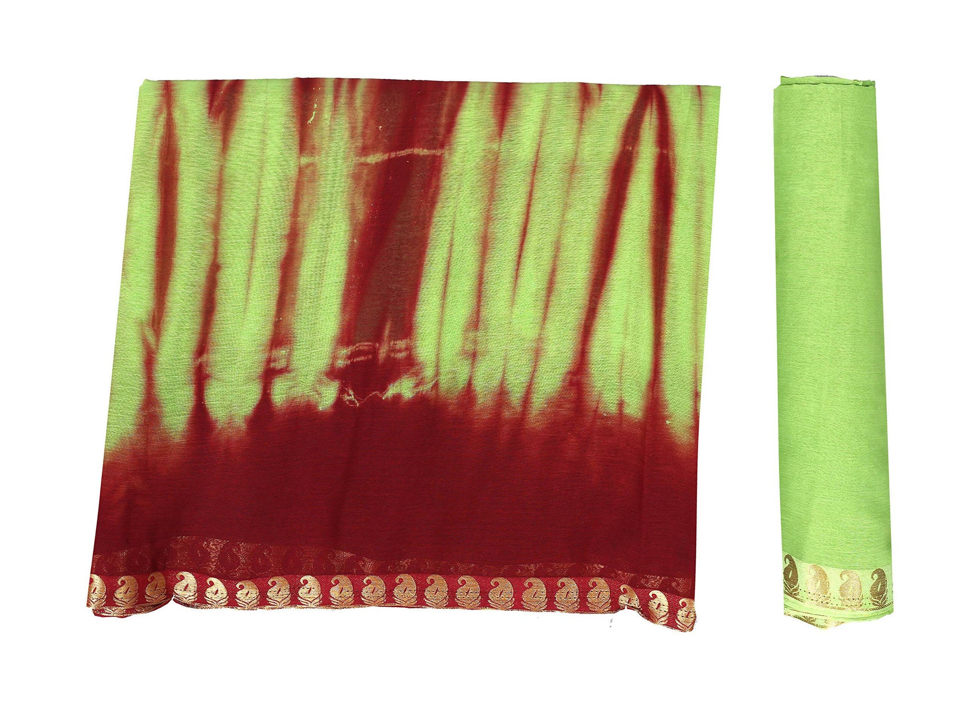 Mimosa Women's Green Chiffon Banarasi Silk Saree | Swadesiicart