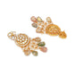 Long Kundan Neckpiece with Earrings & Maang Tikka with Multi Stones Jewellery Set (Gold) - Ruby Raang - Swadesiicart