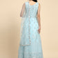 Blue Net Hand Embroidered Gown - Rudrani