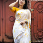 Yellow Poly Georgette Tie and Dye Saree with Unstitched Blouse - Hiral Fashion | Swadesiicart