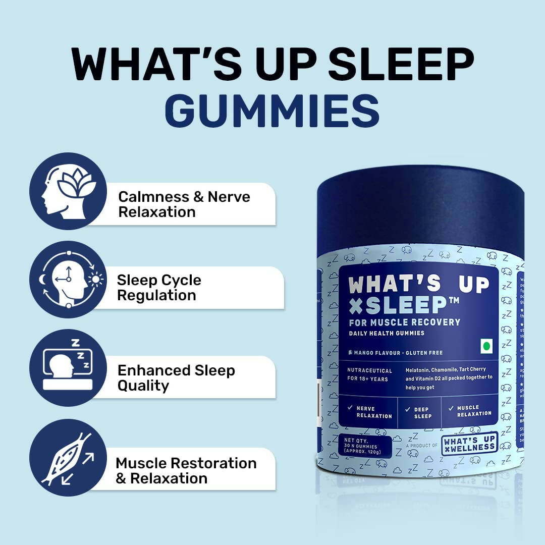 What’s Up Wellness Sleep For Muscle Recovery Gummies - Swadesiicart