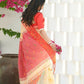 Beatitude Yellow Slub Cotton Floral Jamdani Saree