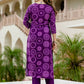 The52 Purple Women's Gorgeous Rayon Embroidered Straight Kurta with Pant And Dupatta Set - Swadesiicart