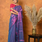 Very Much Indian Fusion Cotton Tissue Shimmer Saree - Dual Tone Purple | Swadesiicart