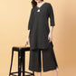 Joban Fashion Black Cotton Khatha & Hand Work Co-ord Set - Swadesiicart