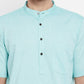 Even Apparels Green Pure Cotton Men's H/S Kurta With Band Collar | Swadesiicart