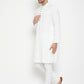 Even Apparels White Viscose Long Men's Kurta With Band Collar | Swadesiicart