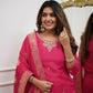 The52 Gajri Women's Gorgeous Embroidered Viscose Chanderi Fabric Straight Kurta Pant with Dupatta Set - Swadesiicart
