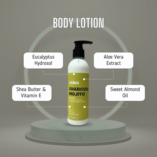 Atisa Charcoal Mojito Body Lotion | Swadesiicart
