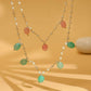 Beaded Green and Pink Motif Necklace - Ruby Raang