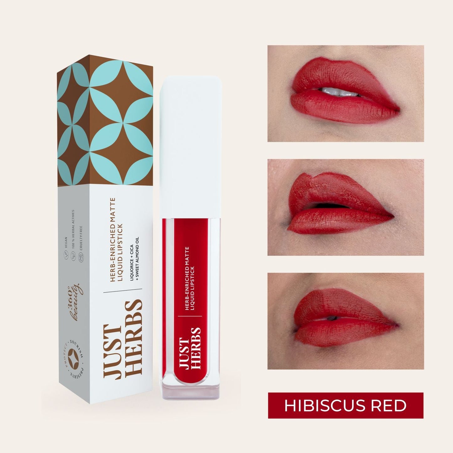 Herb-enriched Matte Liquid Lipstick - Hibiscus_Red_1