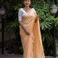 Yellow Poly Georgette Woven Design Saree with Unstitched Blouse - Hiral Fashion | Swadesiicart