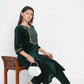 Women Republic Green Velvet Embroidered Kurta With Pant | Swadesiicart