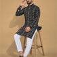 Anaita Black Printed Cotton Straight Kurta