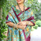 Vishnu Weaves Women's Wine Cotton Silk Woven Saree with Blouse - Swadesiicart