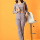 Myshka Women's Lavender Solid Coat With Trousers - Swadesiicart