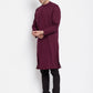 Even Apparels Maroon Pure Cotton Men's Sherwani Kurta With Asymetrical Cut | Swadesiicart