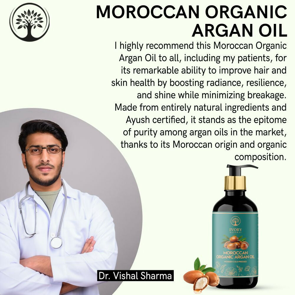 Ivory Natural Moroccan Organic Argan Oil Premium & Extra Virgin | Swadesiicart