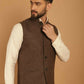 Even Apparels Pure Wool Nehru Jacket - Brown | Swadesiicart