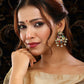 Ruby Raang Gold Polished Multi-Color Navratan Kundan Earrings | Swadesiicart
