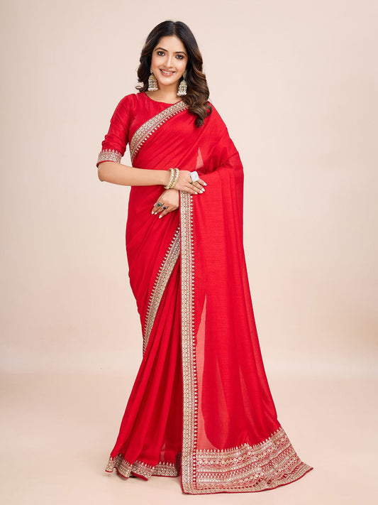 kasee Embroidered Pure Silk Ready to Wear Saree | Swadesiicart