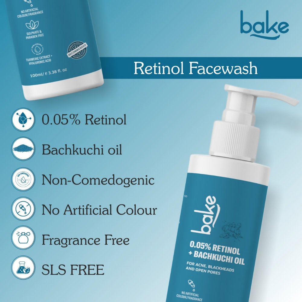 Bake 0.05% Retinol Face Cleanser | Swadesiicart