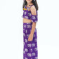Lil Drama Trunk Tales Girls Purple Crop Top With Pants Co-Ordinate Set - Swadesiicart