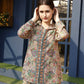 Orange & Green Rayon Paisley & Floral Printed Top with Matching Bottom - Eesha - Swadesiicart
