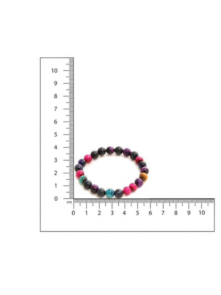 Red Carnelian, Lapis Lazuli, Amethyst and Green Avanturine Multicoloured Black Toned crystal bracelet - Ruby Raang | Swadesiicart