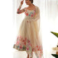 Joban Fashion Cream Kurta Set Organza Sequin Embroidery Work - Swadesiicart