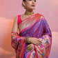 Vishnu Weaves Women's Royal-Blue Paithani Silk Zari Woven Saree with Blouse - Swadesiicart