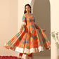Pomcha Jaipur Orange Gul Rangbirangi Anarkali Set | Swadesiicart