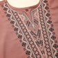 Brown Chinon Floral Embroidered Top - Zeny