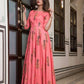 All Season Designer Pink Pure Maslin Gown - Anbazaar