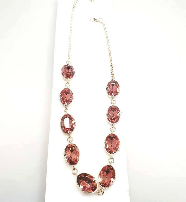 Bling Accessories Swarovski Blush Rose Necklace | Swadesiicart