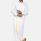 Ramraj Cotton Mens Full Sleeve Formal 100 % Cotton White Shirt | Swadesiicart