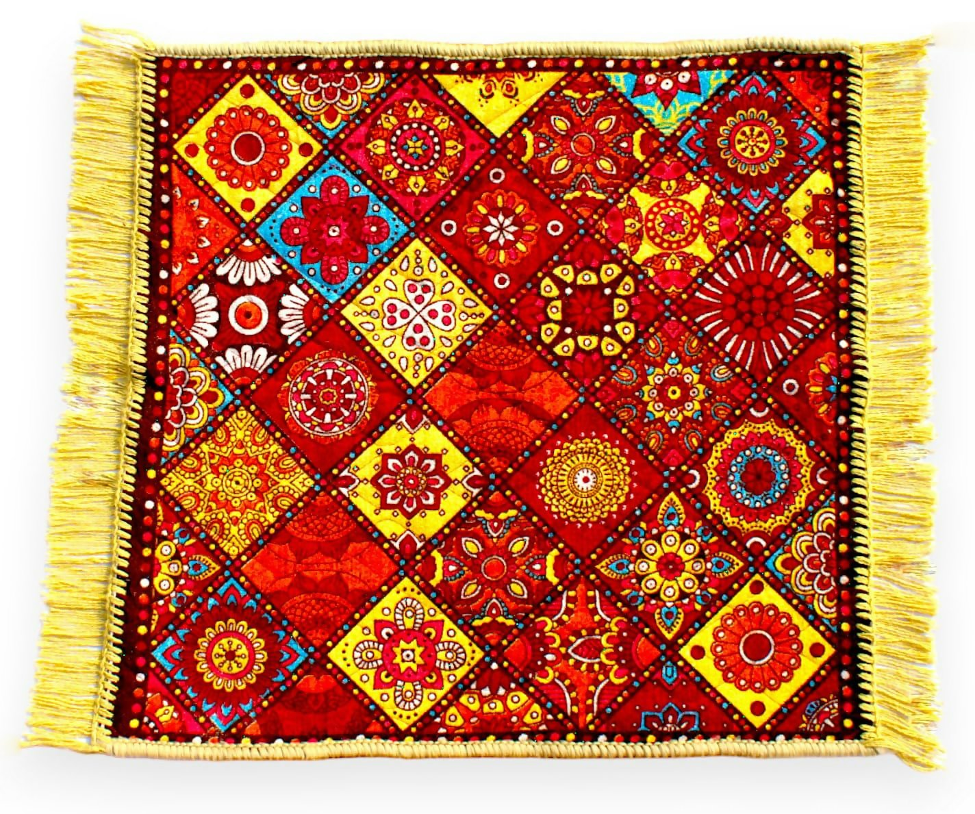 Glun 24 * 24 Inch Velvet Multipurpose Square Carpet Or Mat For Pooja Aasan, Sitting, Meditation 2 Piece Pack | Swadesiicart