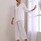 trueBrowns White Dobby Short Asymmetric Co-Ord Set - Swadesiicart