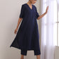 trueBrowns Blue Slub High Slit Kurta Pant Set | Swadesiicart