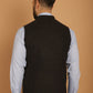 Even Apparels Pure Wool Nehru Jacket - Charcoal | Swadesiicart