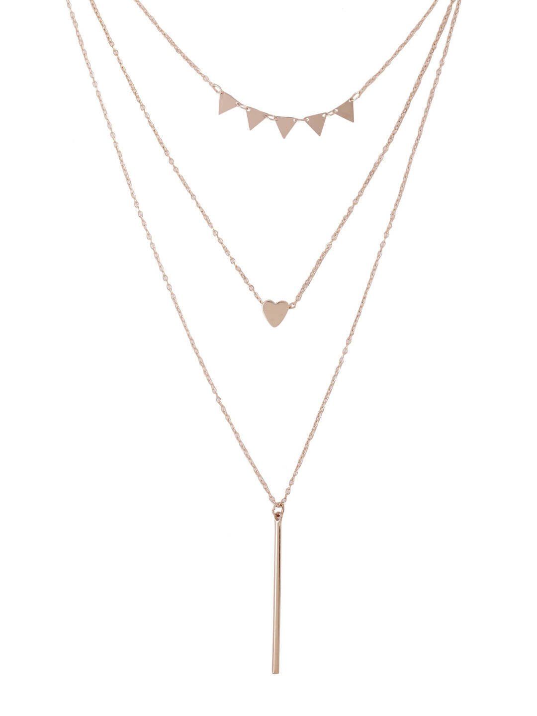 NVR Women's 3 Layered Gold-Polished Minimal Layered Necklace | Swadesiicart
