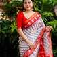 Grey Polycotton Ethnic Motifs Saree with Unstitched Blouse - Hiral Fashion | Swadesiicart