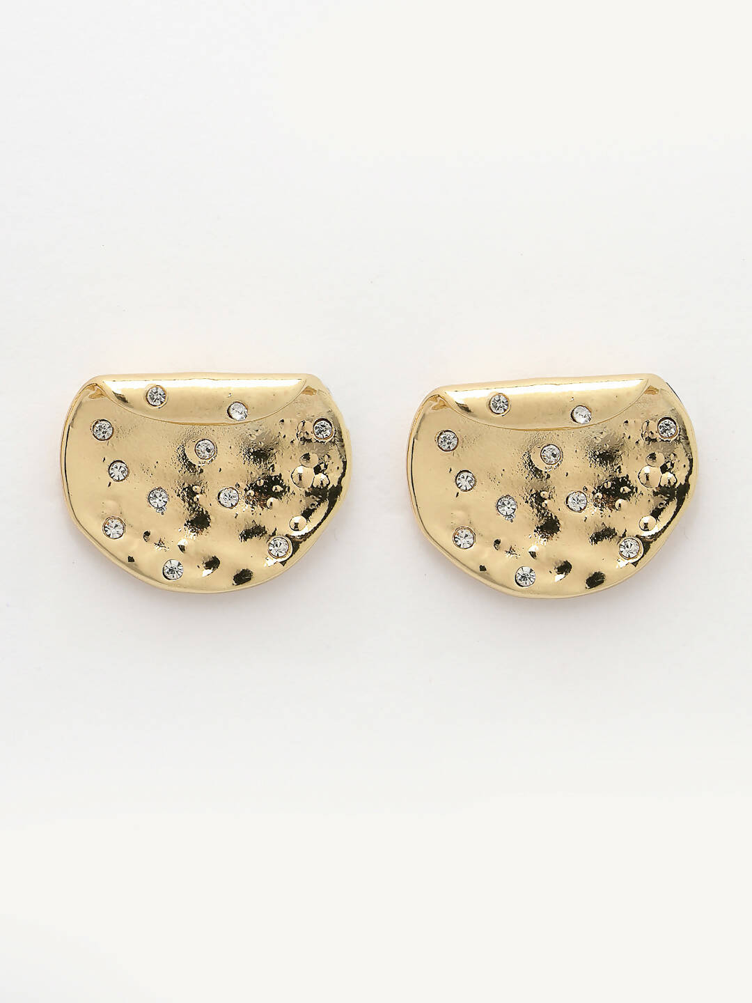 NVR Women Gold-Polished Contemporary Studs Earrings - Swadesiicart