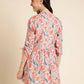 Orange Poly Rayon Digital Printed A-line Top - Tarini - Swadesiicart