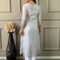 Partywear Designer Linen Cotton with cotton lining Offwhite Stitched Suit With Dupatta - Tanisha | Swadesiicart