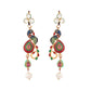 Nuyug 22K Gold Plated Pearl Drop Kundan Studded Ethnic Peacock Shaped Drop Earrings | Swadesiicart